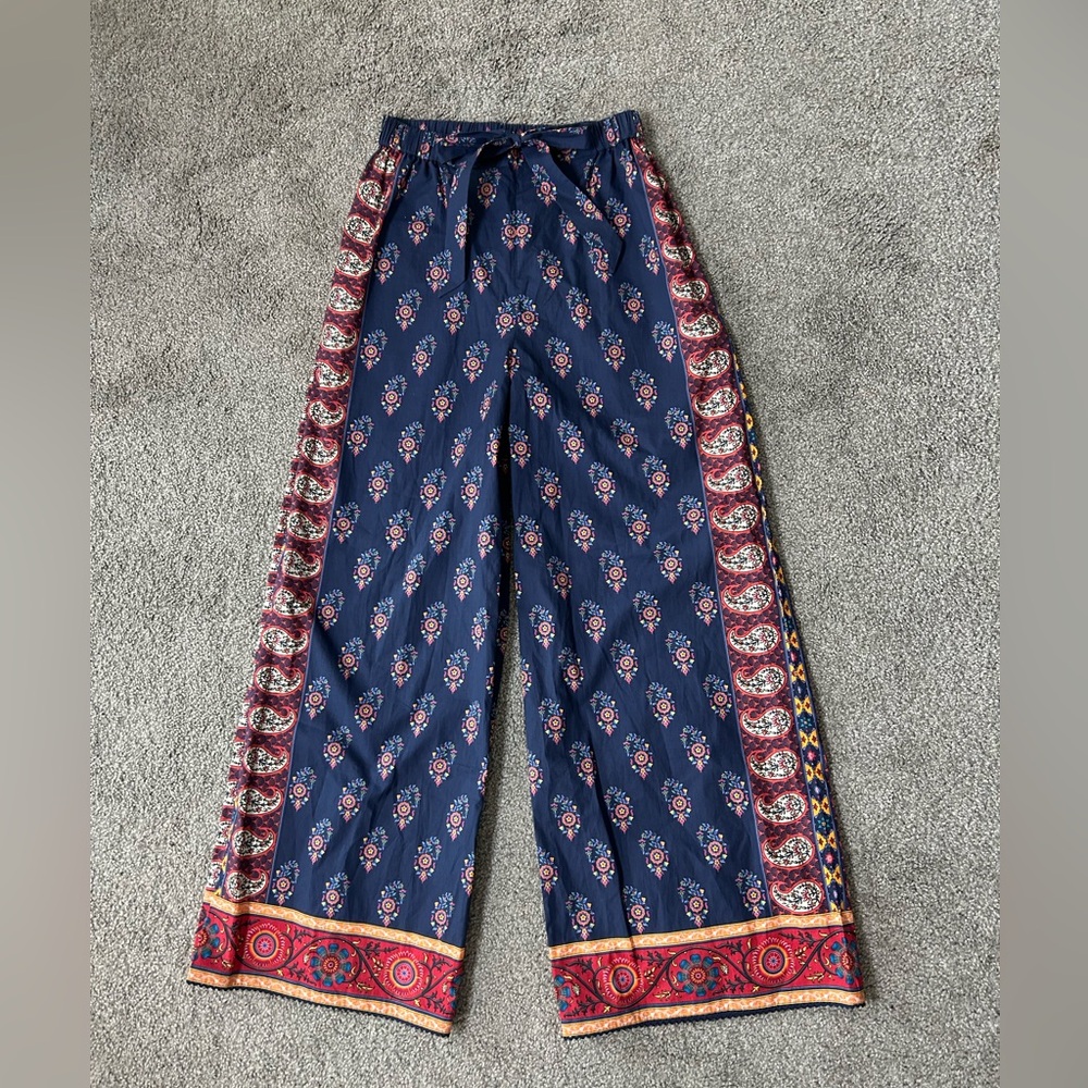 NEW Anthropologie Tanvi Kedia Colorful Bohemian Wide Leg Pants size XS NWT - Picture 3 of 12